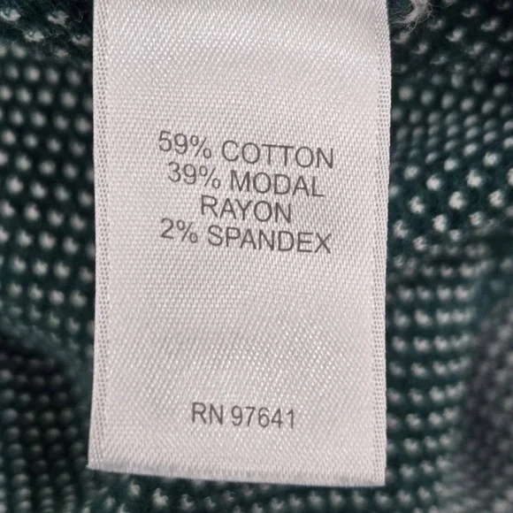 J. Jill Women Blouse XL Green Geometric Crew Neck Pullover Tunic Waffle Knit - Picture 3 of 8